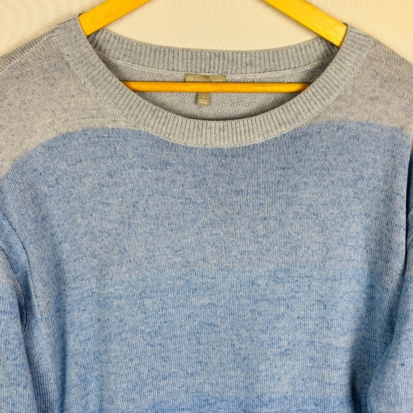 T by Talbots Women Cotton Crewneck Pullover Sweater Sz L Blue Coastal Cozy Comfy - Picture 2 of 10